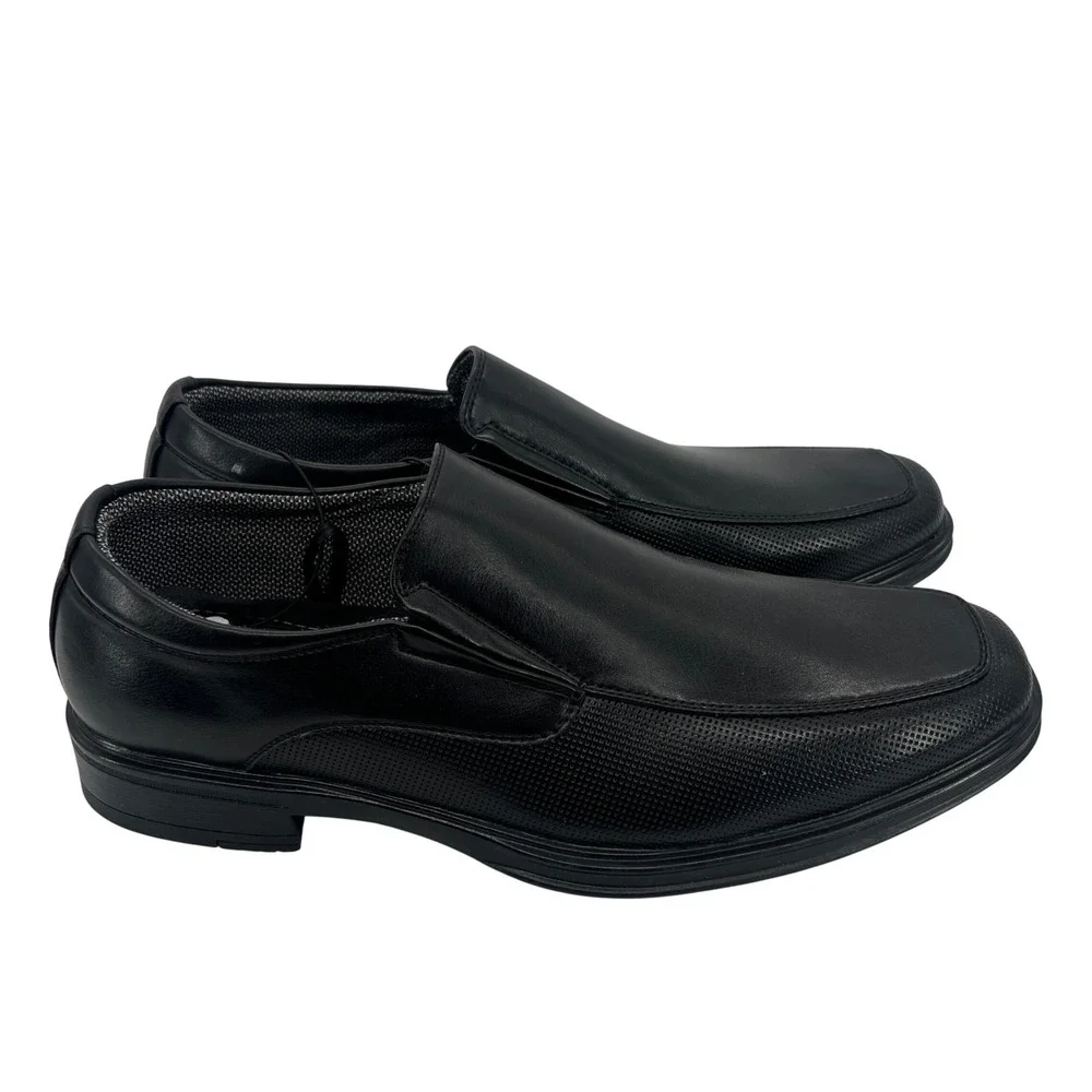 NEW Perry Ellis Portfolio Mens Black Slip On Dress‎ Shoes Rosen Size 7.5 Comfort